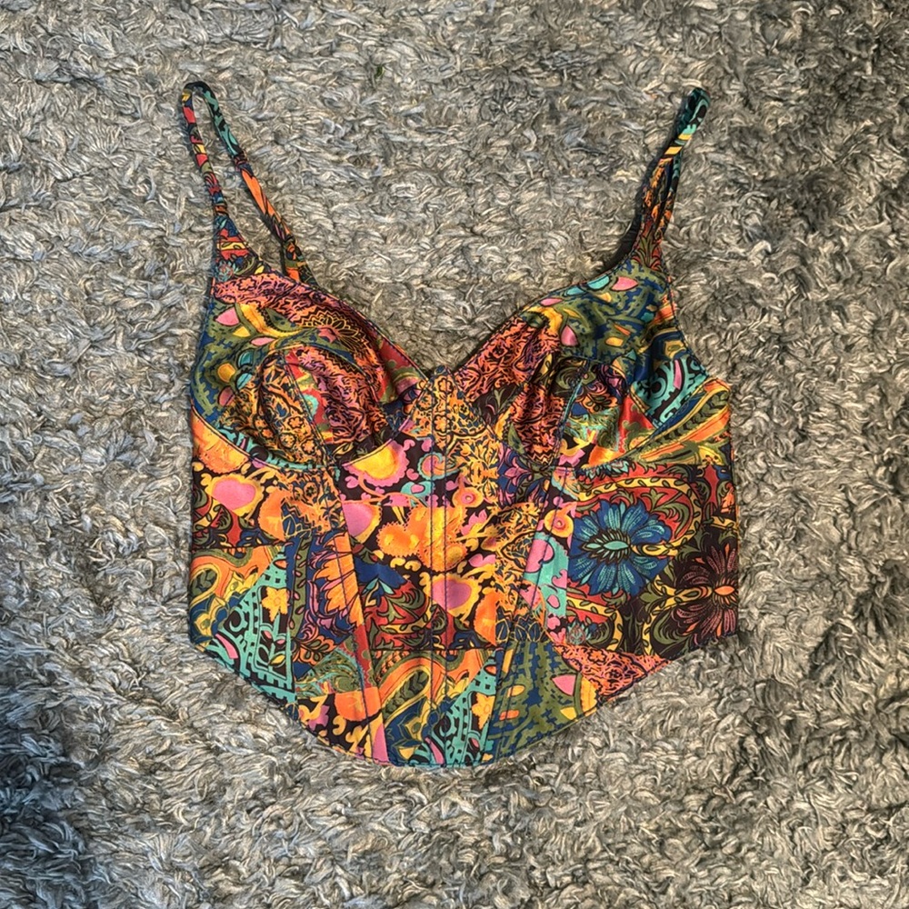 Urban Outfitters Silk Corset Top Extra Small